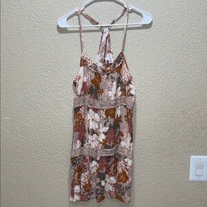 Shyanne Floral Print Tank Top - Pink, Brown, White